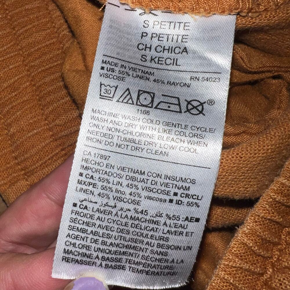 Old Navy Burnt Orange Linen Blend High-Waisted Straight Jogger Pants Size Small - Picture 10 of 10